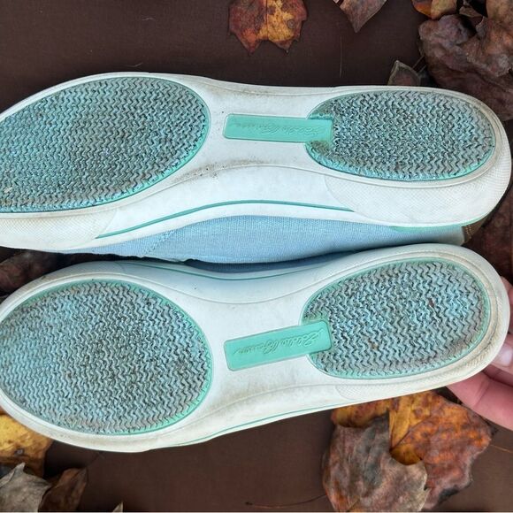 Eddie Bauer Seafoam Sage Green - Light Blue Canvas Slip-On Flats Sneakers - Picture 6 of 10